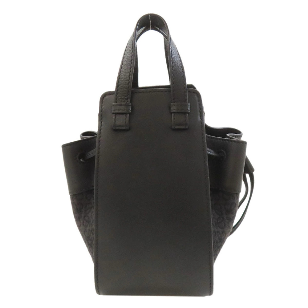 Loewe Calfskin Canvas Handbag Hammock Black